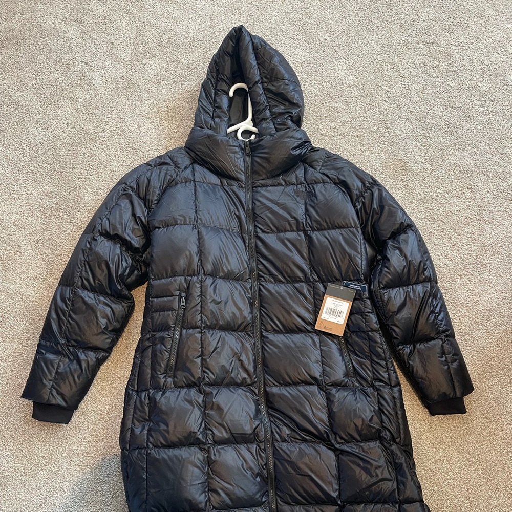 Black North Face Long Puffer Jacket Coat